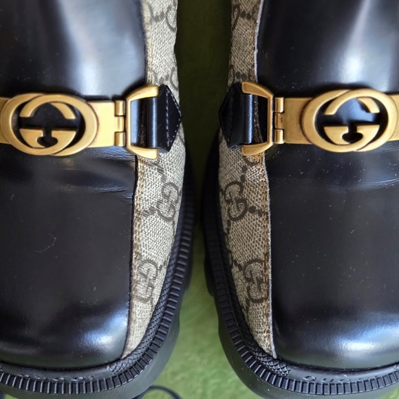 Gucci GG Supreme Monogram Magnum Calfskin Interlocking G Ankle Boots - Picture 5 of 7